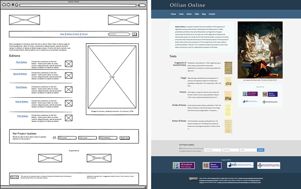 Homepage Wireframe